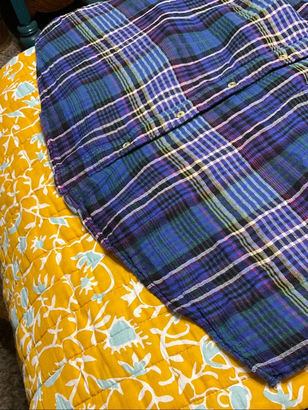 True Craft Blue & Purple Plaid Long Tunic/ Dress - Picture 12 of 14